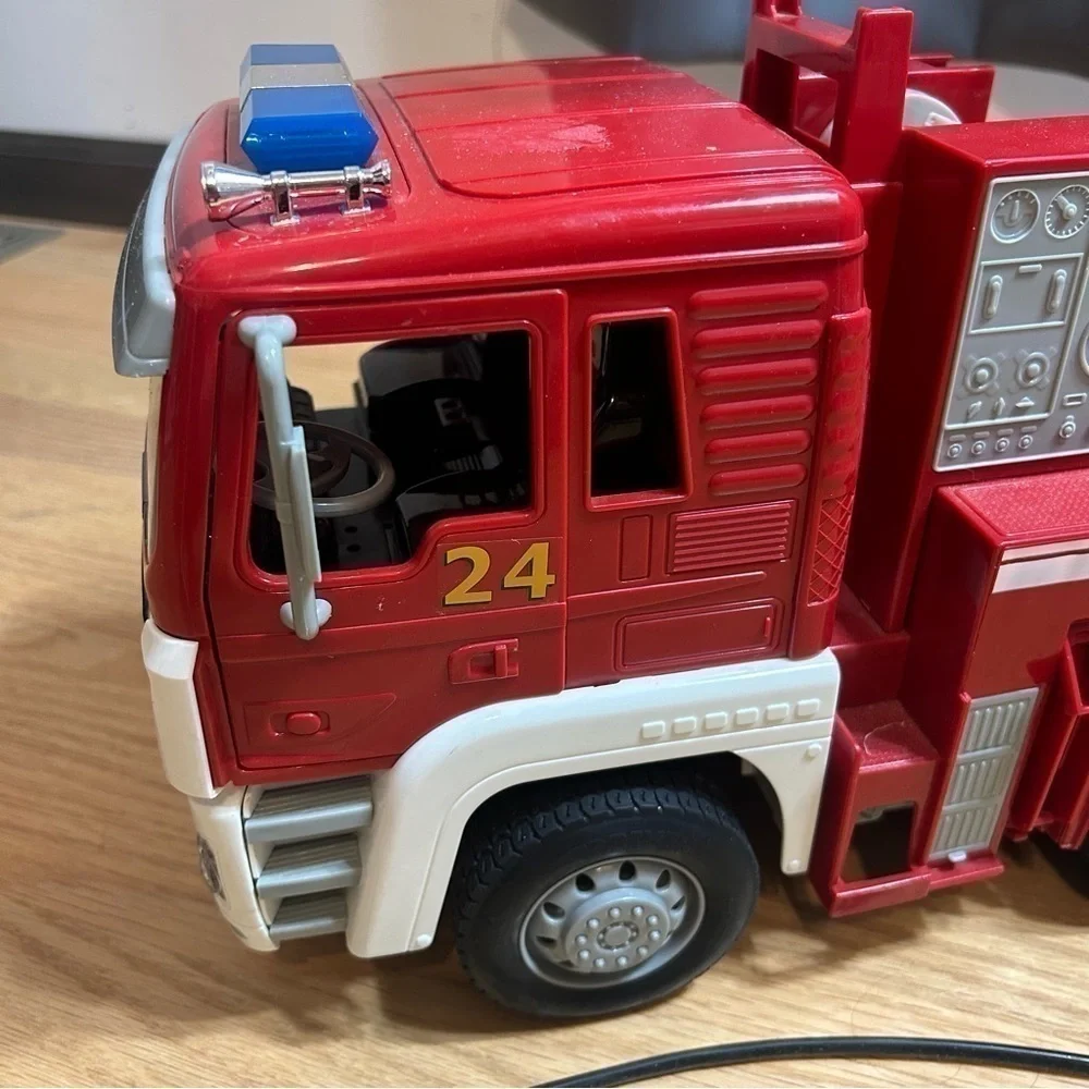 Driven by Battat Bright Red & White Fire Truck Toy Vehicle Lights 24 Ladder